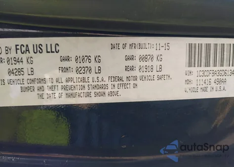 2016 Dodge Dart Sxt z USA, uszkodzony, nr VIN 1C3CDFBA3GD613408